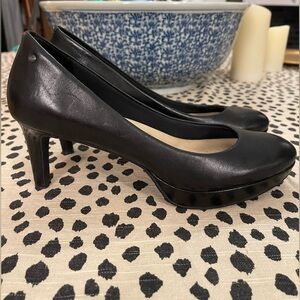 ROCKPORT Adiprene Platform Pumps High Black Leather Sz 8.5 | Eur 39